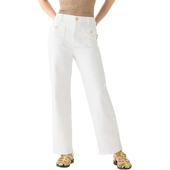 Sailor Mid-Rise Relaxed Demi-Boot Jean in White XS - Picture 1 of 16